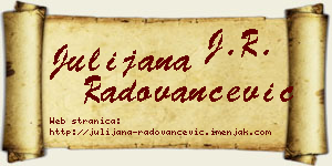 Julijana Radovančević vizit kartica